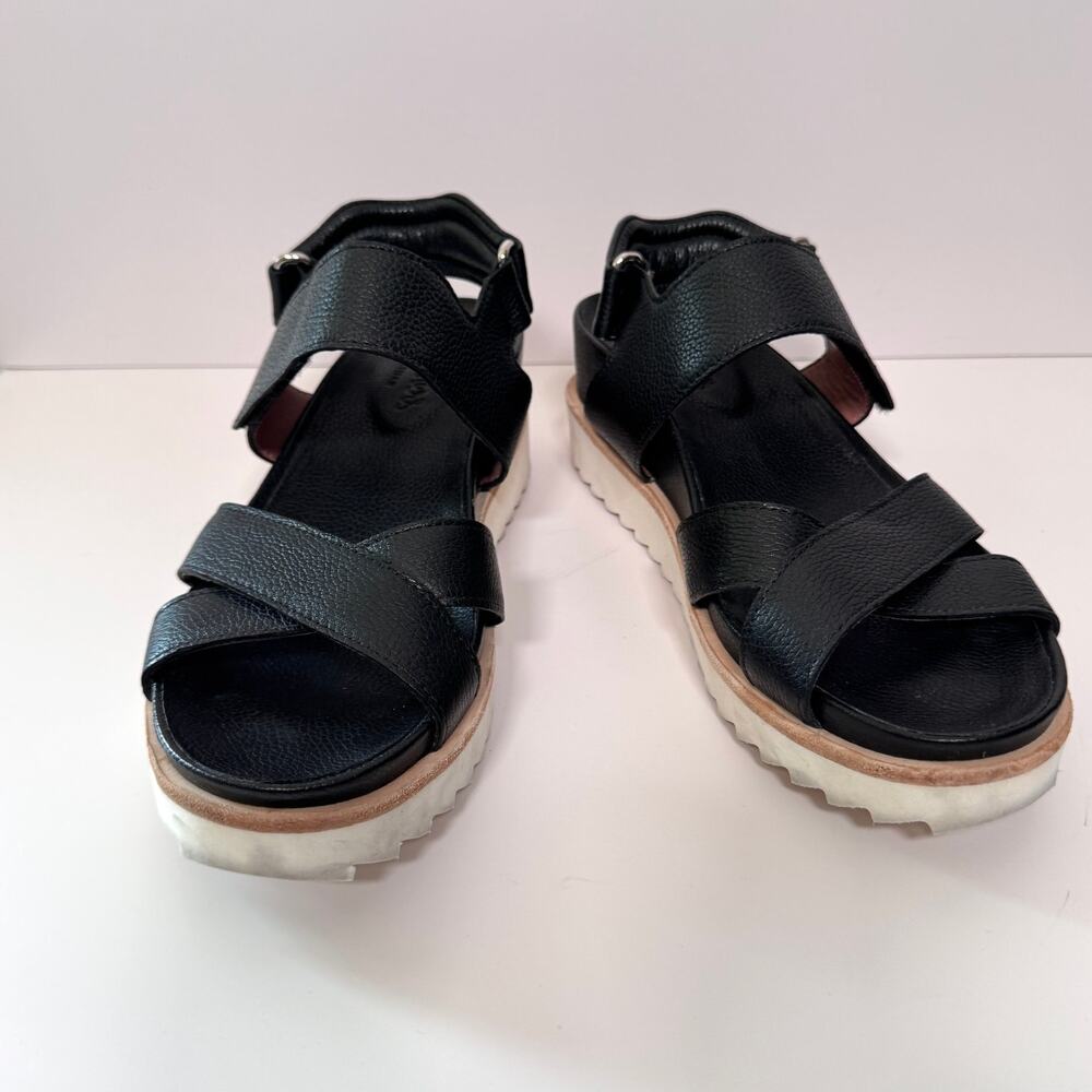 Homers Artisan Womens Sandals Size 39 / 9 Leather Minimal Casual Black